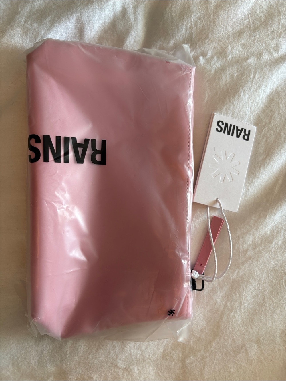 Rains Pink Waterproof Zip top Cosmetic Bag
